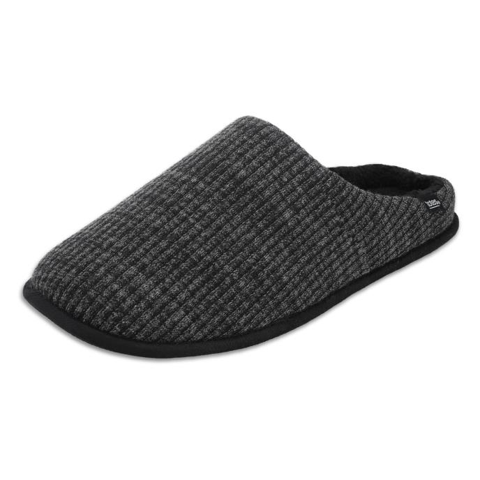 totes toasties® Mens Cord Mule Slippers Grey Extra Image 3